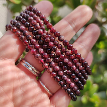 4-5mm Almandine Garnet Bracelet - Anima Mundi Crystals