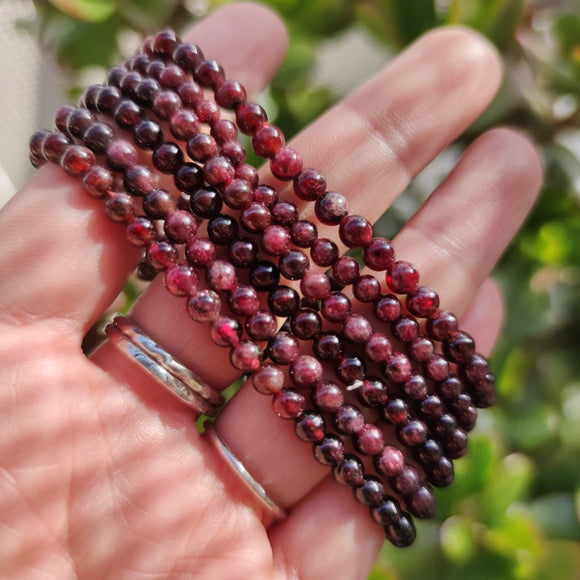 4-5mm Almandine Garnet Bracelet - Anima Mundi Crystals