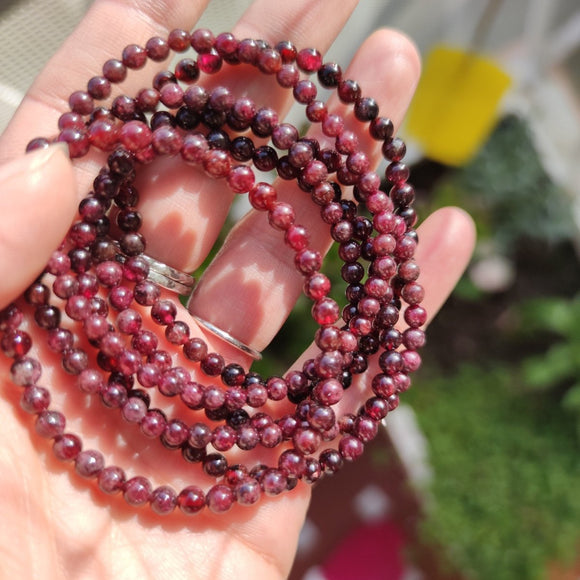 4-5mm Almandine Garnet Bracelet - Anima Mundi Crystals