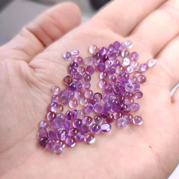 4mm Amethyst Cabochons - Anima Mundi Crystals