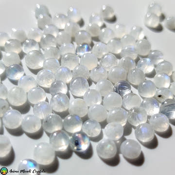 4mm Rainbow Moonstone Cabochons - Anima Mundi Crystals