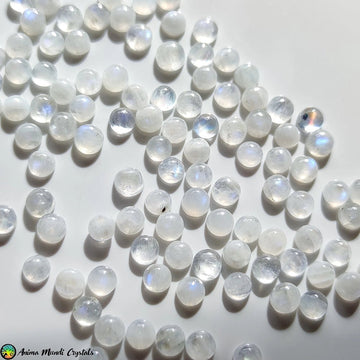 5mm Rainbow Round Moonstone Cabochon - Anima Mundi Crystals