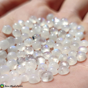 5mm Rainbow Round Moonstone Cabochon - Anima Mundi Crystals