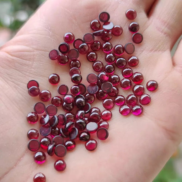 5mm Rhodolite Garnet Cabochon - Anima Mundi Crystals