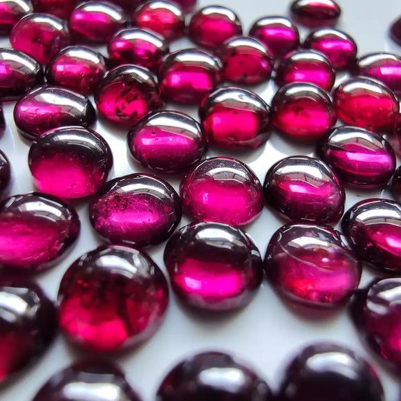 5mm Rhodolite Garnet Cabochon - Anima Mundi Crystals