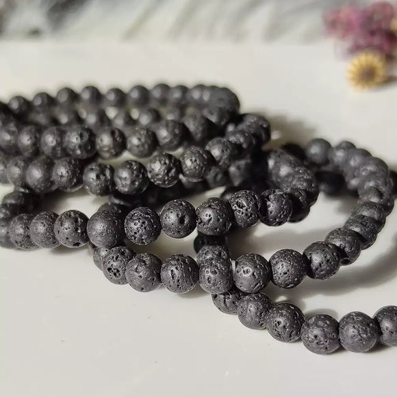 6mm Lava Stone Bracelets - Anima Mundi Crystals