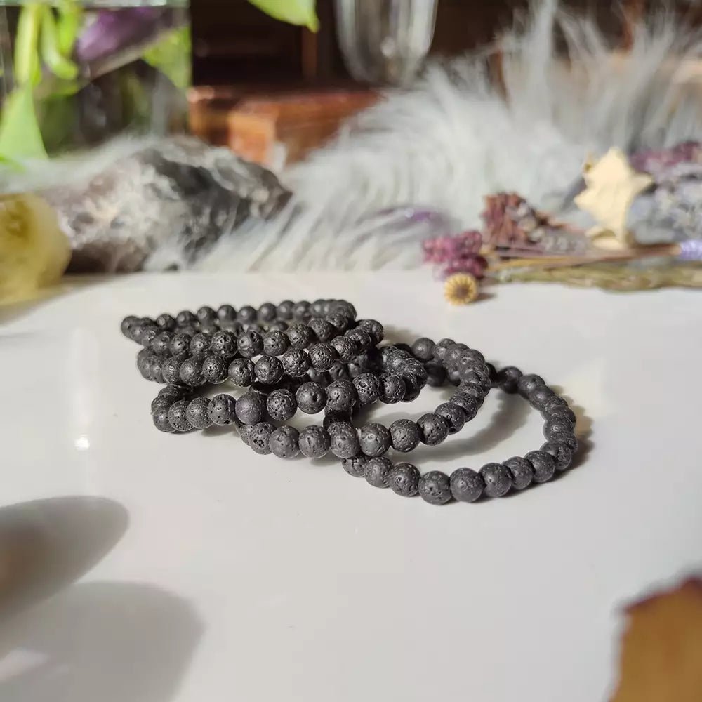 6mm Lava Stone Bracelets - Anima Mundi Crystals