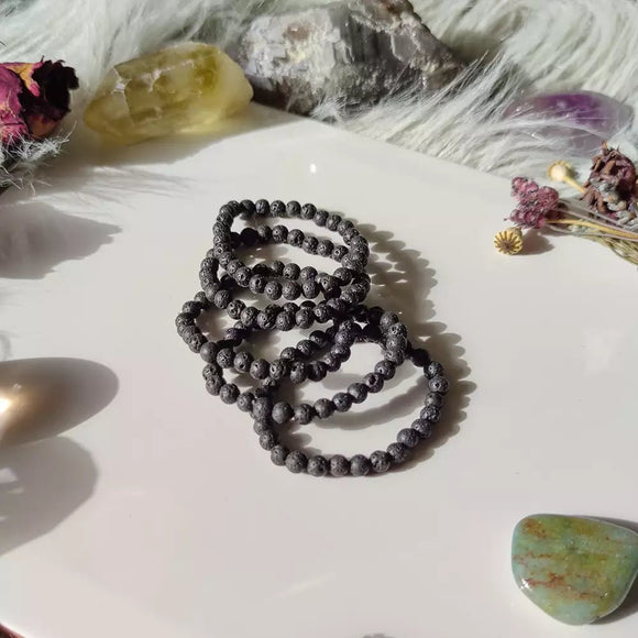 6mm Lava Stone Bracelets - Anima Mundi Crystals