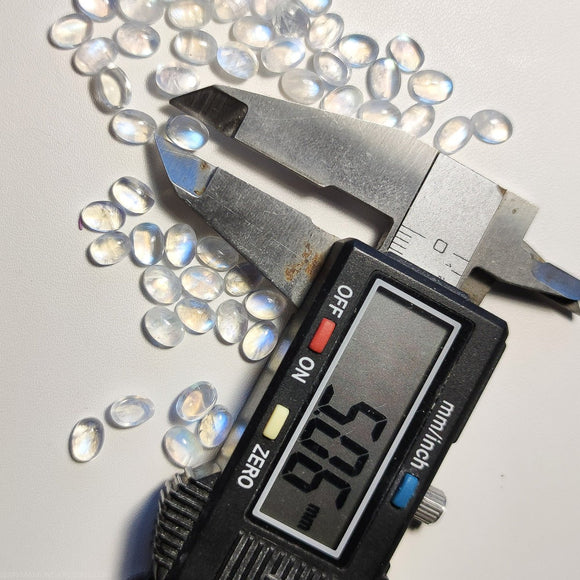 7x5mm Rainbow Moonstone Oval Cabochon - Anima Mundi Crystals