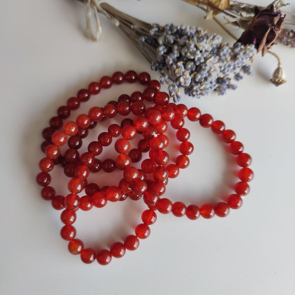8mm Carnelian Bracelets - Anima Mundi Crystals