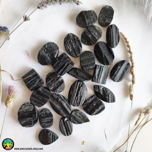 Raw Black Tourmaline Cabochon - Anima Mundi Crystals