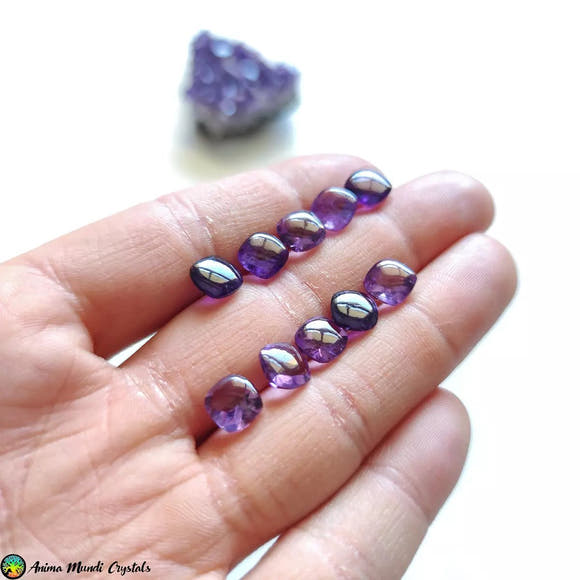 Amethyst Cushion Point Cut Stone - Anima Mundi Crystals