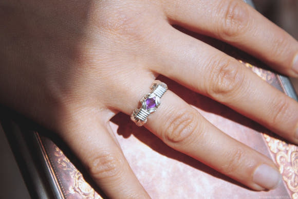 Amethyst Wire Wrapped Sterling Silver Ring - Anima Mundi Crystals