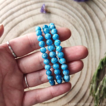 Blue Apatite Bracelet 6mm - Anima Mundi Crystals