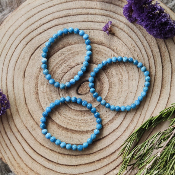 Blue Apatite Bracelet 6mm - Anima Mundi Crystals