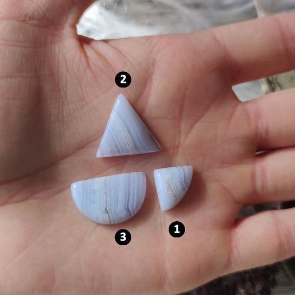 Blue Lace Agate Cabochons - Anima Mundi Crystals