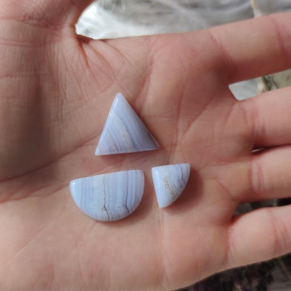 Blue Lace Agate Cabochons - Anima Mundi Crystals