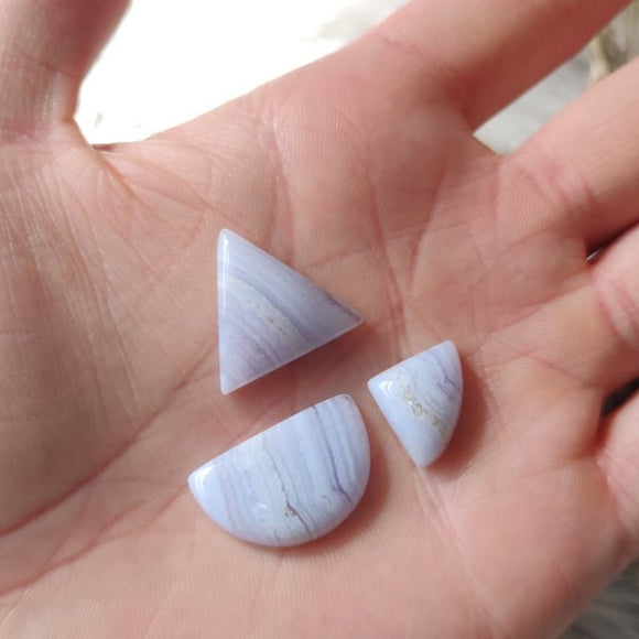 Blue Lace Agate Cabochons - Anima Mundi Crystals