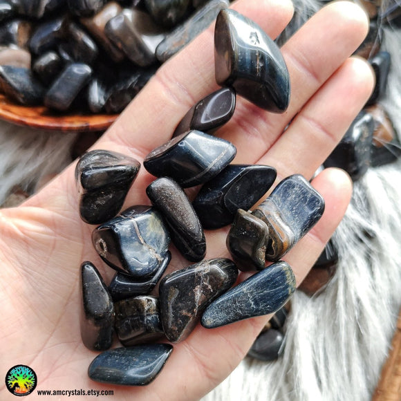 Blue Tiger Eye Tumbles - Anima Mundi Crystals