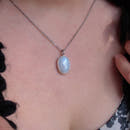 Crescent Moon Rainbow Moonstone Cabochon B - Anima Mundi Crystals