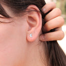 Dainty Crescent Moon Silver Studs - Anima Mundi Crystals