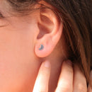 Dainty Crescent Moon Silver Studs - Anima Mundi Crystals