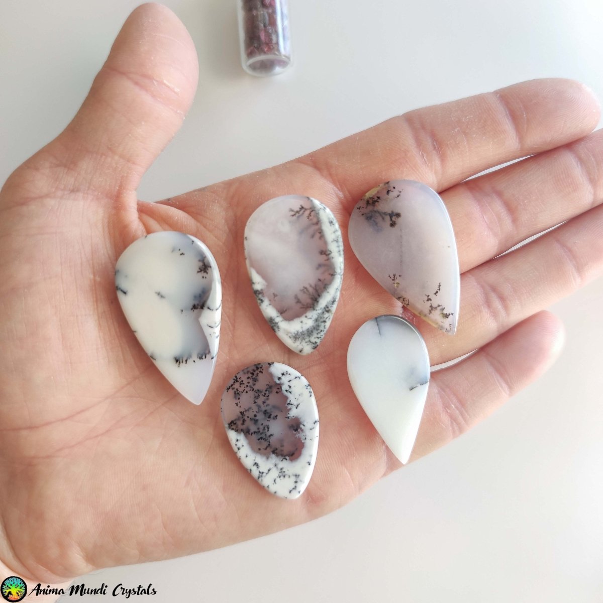 Dendritic Agate Tearshape Cabochons - Anima Mundi Crystals