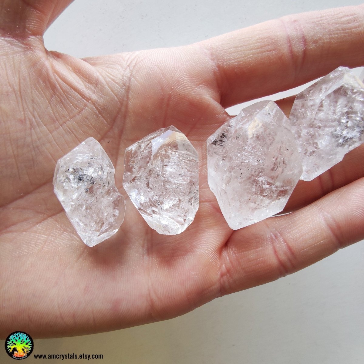 Doppelendige Diamantquarzkristalle, Lot C – Anima Mundi Crystals