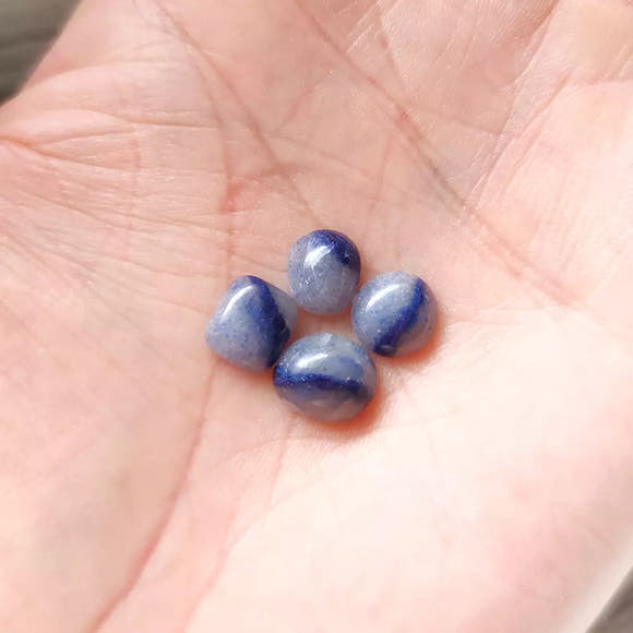 Dumortierite in White Quartz Cabochons