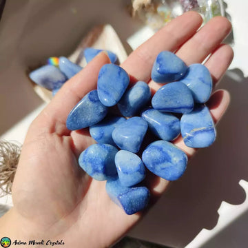 Dumortierite in Quartz Tumblestones - Blue Quartz - Anima Mundi Crystals