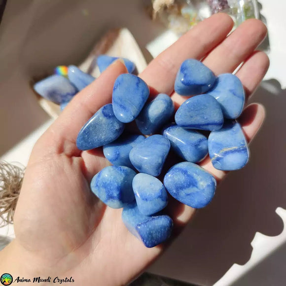 Dumortierite in Quartz Tumblestones - Blue Quartz - Anima Mundi Crystals