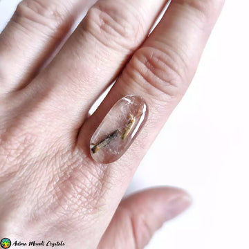 Epidote in Quartz Cabochon - Anima Mundi Crystals