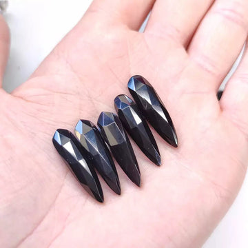 Faceted Black Onyx Tearshape Cabochon - Anima Mundi Crystals