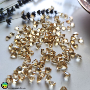 Faceted Citrine Trillion Cut Calibrated Gemstone - Anima Mundi Crystals