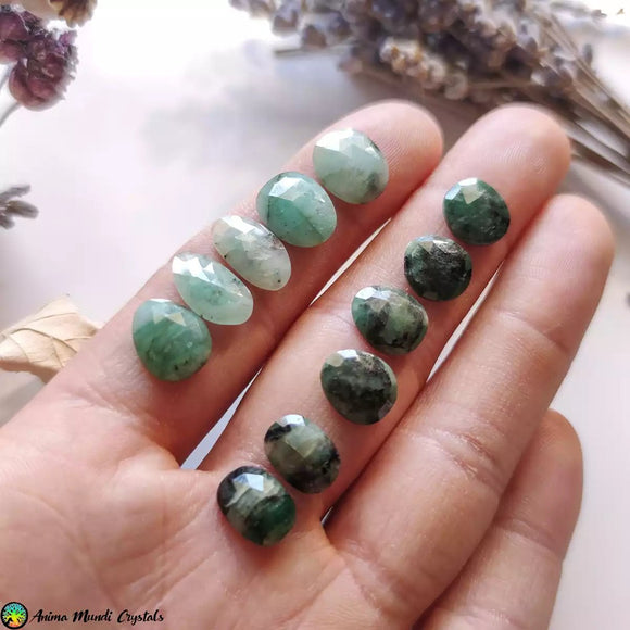 Faceted Emerald Cabochons - Anima Mundi Crystals