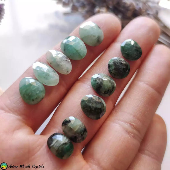 Faceted Emerald Cabochons - Anima Mundi Crystals