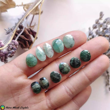 Faceted Emerald Cabochons - Anima Mundi Crystals