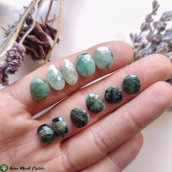 Faceted Emerald Cabochons - Anima Mundi Crystals
