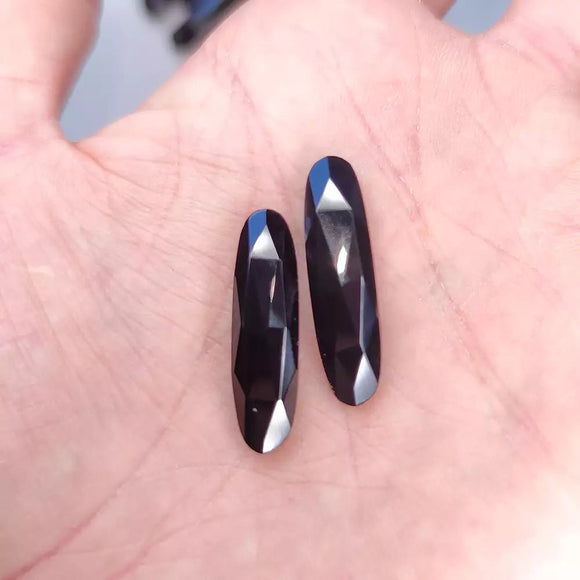 Faceted Oval Black Onyx - Anima Mundi Crystals