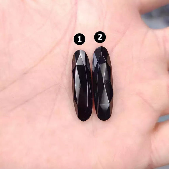 Faceted Oval Black Onyx - Anima Mundi Crystals