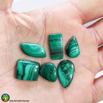 Fancy Malachite Cabochons nr.13 - Anima Mundi Crystals