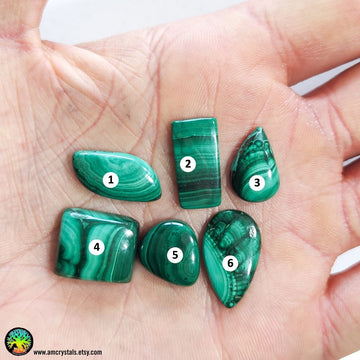 Fancy Malachite Cabochons nr.13 - Anima Mundi Crystals