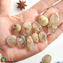 Gold Rutilated Quartz Cabochon with Hematite - Anima Mundi Crystals