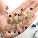 Gold Rutilated Quartz Cabochon with Hematite - Anima Mundi Crystals