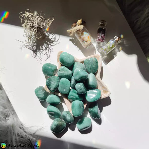 Green Quartzite- Aventurine Tumblestones - Anima Mundi Crystals