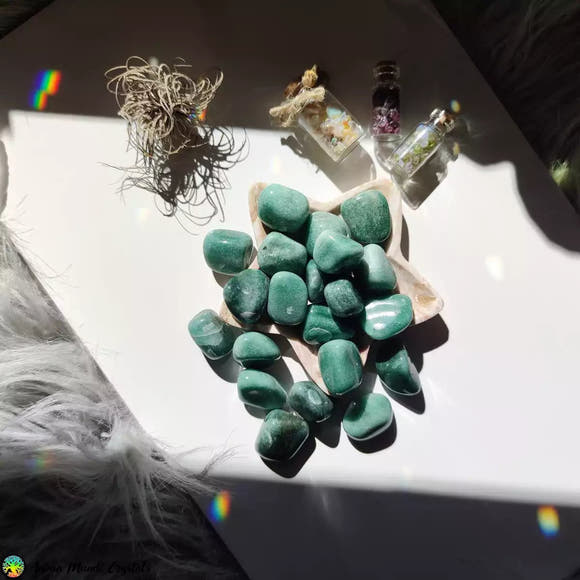 Green Quartzite- Aventurine Tumblestones - Anima Mundi Crystals