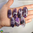 Large Chevron Amethyst Oval Cabochon - Anima Mundi Crystals