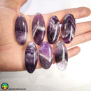 Large Chevron Amethyst Oval Cabochon - Anima Mundi Crystals