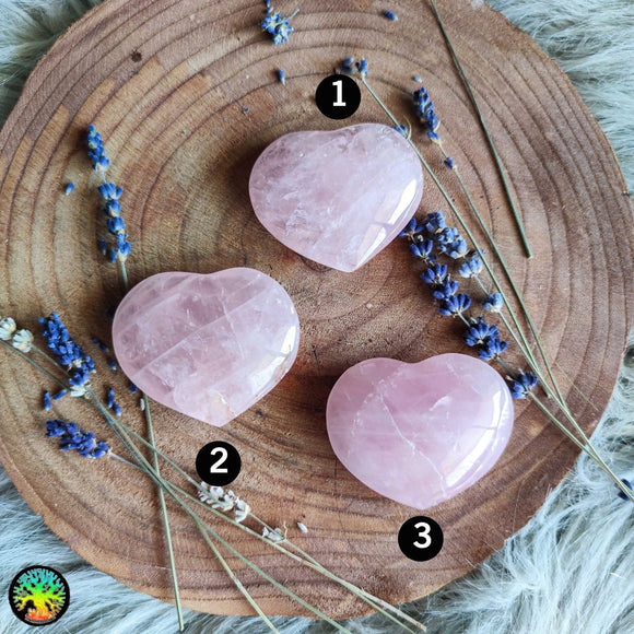 Large Rose Quartz Puffy Heart Crystals 60mm - Anima Mundi Crystals