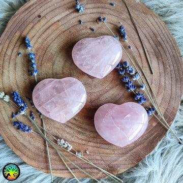 Large Rose Quartz Puffy Heart Crystals 60mm - Anima Mundi Crystals